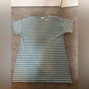 Superdown Striped Blue and White T-Shirt Dress